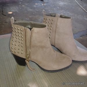 Soft Grey suede booties